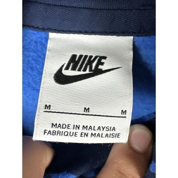 Medium Nike NSW Sportswear Essentials+ Logo Hoodie‎ Sweatshirt Blue Red Men’s M - Picture 4 of 7